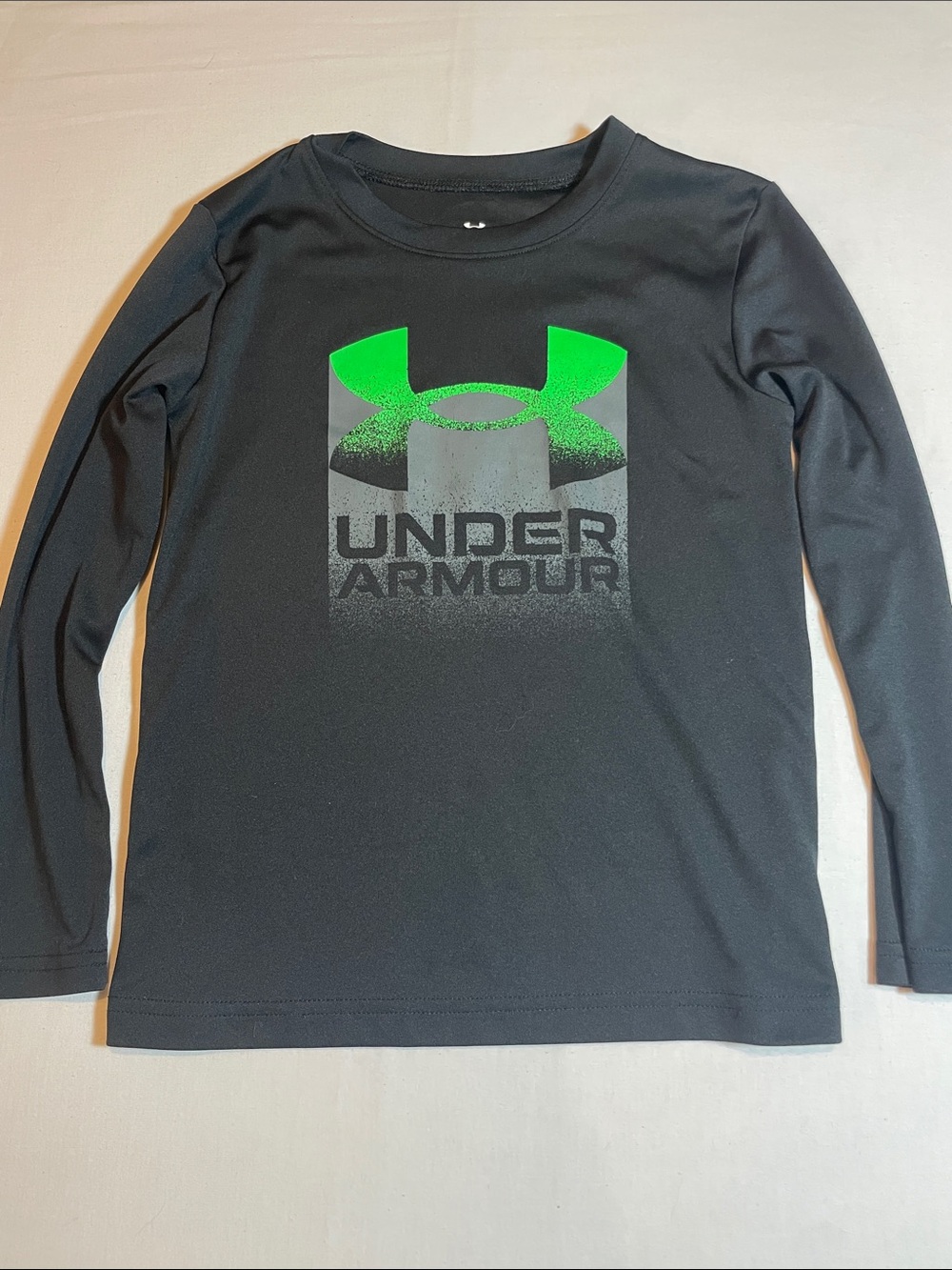 Under Armour Black Long-Sleeve Tee with Neon Green Logo
